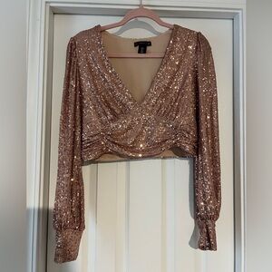 Sincerely Jules Pink Sequin Crop Top
